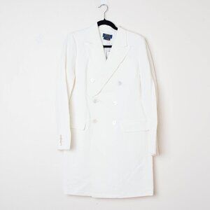 Polo Ralph Lauren Double-Breasted Linen Blazer in White- Size 6